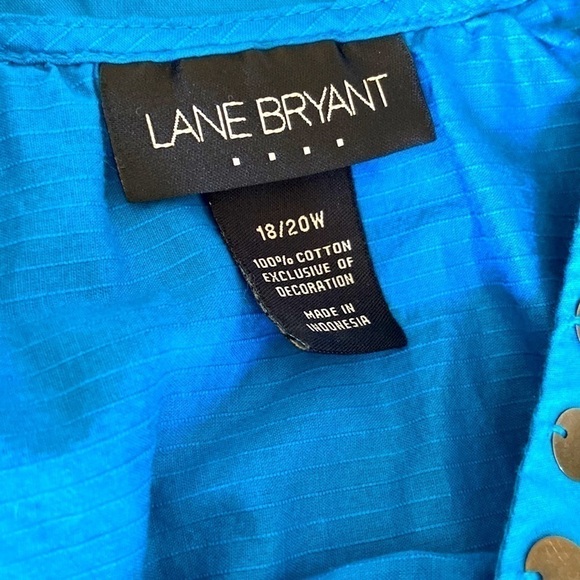 💙 Lane Bryant Beaded Scoop Neck Sleeveless Blouse Turquoise Size 18/20W - Picture 5 of 11